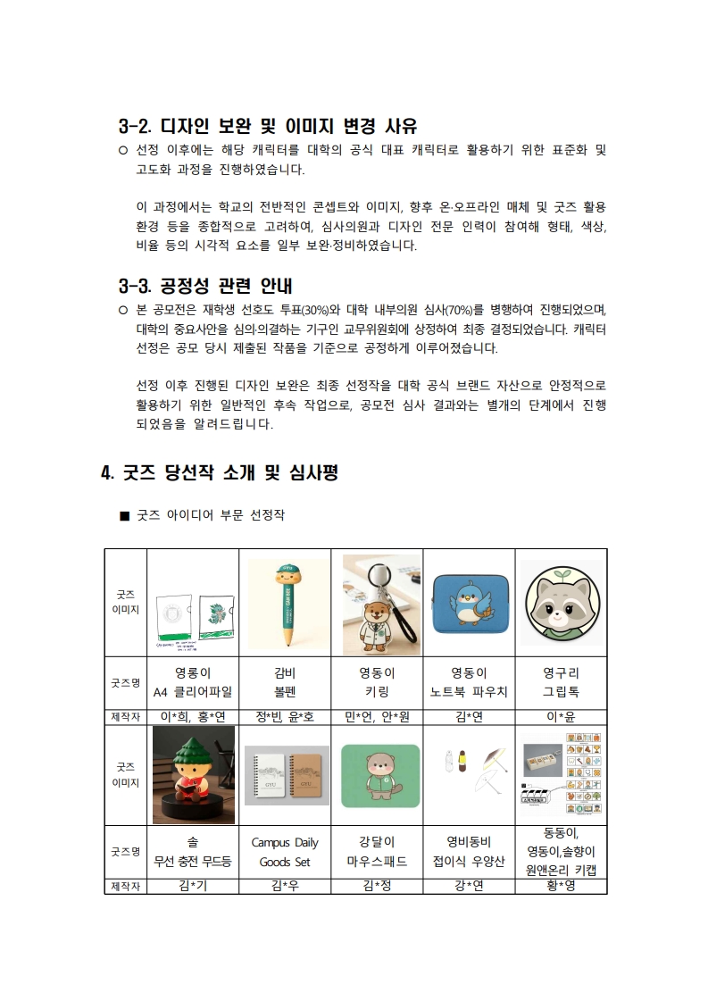 2025 GYU 크리에이티브 학교 캐릭터 및 굿즈 아이디어 공모전 심사결과 발표 이미지 4 - 본문에 자세한설명을 제공합니다.