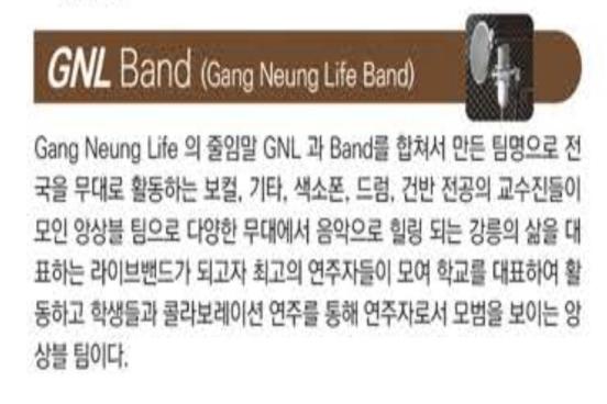 GNL Band (강릉영동대학교 실용음악예술과 교수 앙상블팀) 이미지